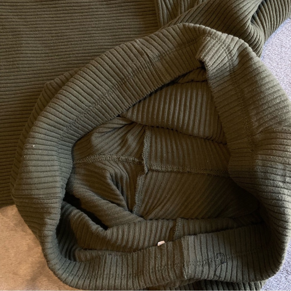 Aerie Kick-It Ribbed High Waisted Super Flare‎ Pants in Olive Green - Picture 6 of 10